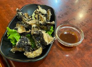  Fried shiitake (20 on the menu)  at Bodhi Vegan in Paris