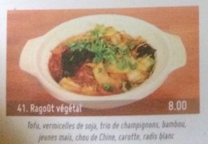 Ragoût végétal (8€) at Bodhi Vegan in Paris