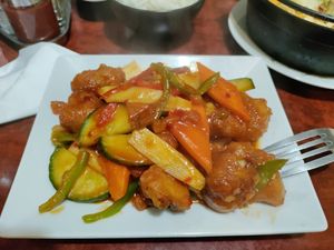 My fave: sweet n sour no pork at Bodhi Vegan in Paris