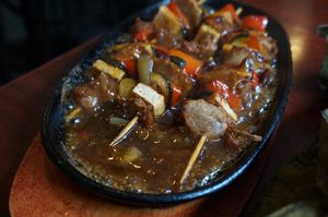 ''Beef" Skewers at Bodhi Vegan in Paris