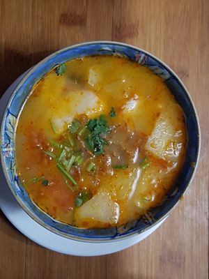 Potage au lait coco at Bodhi Vegan in Paris