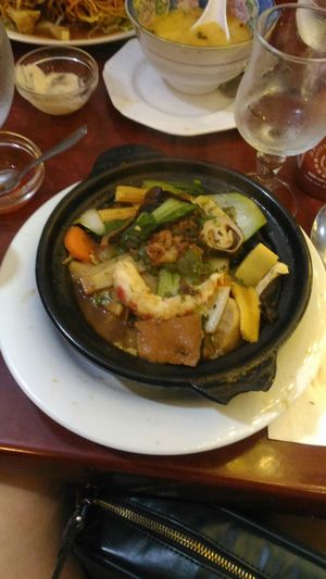 Seafood meal at Bodhi Vegan in Paris