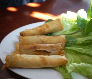 Spring rolls w/potato at Bodhi Vegan in Paris