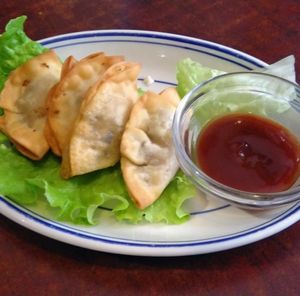 Raviolis frits at Bodhi Vegan in Paris