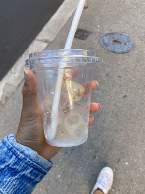 oops already drank it but just to show the size of a double shot iced coffee at 4coffee soul food in Split