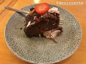 Chocolate brownie at Deshima in Amsterdam