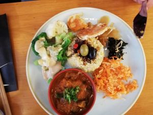 Menu. Plate of the day at Deshima in Amsterdam