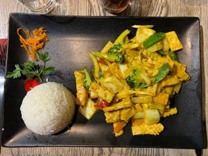 Vegan calamar with vegetables  at Origami in Esch-sur-alzette
