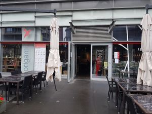 entrance and outside terrace at Origami in Esch-sur-alzette