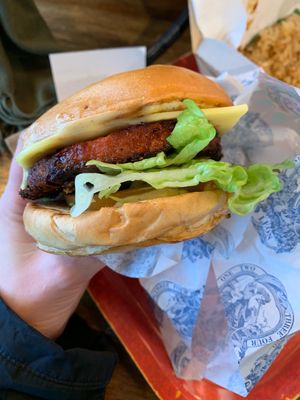Yummiest vegan burger!!! Try it! at LEON - Westfield in West London