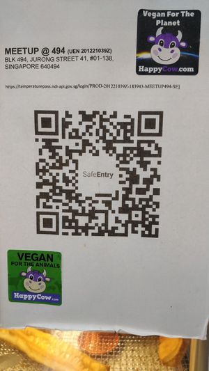 Happycow stickers at Ci Xiu Villa 慈修轩 in West Singapore