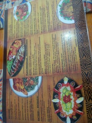 menu at Mama Africa in Sao Paulo