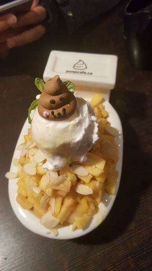 The Peach Vegan Bingpoo at Poop Cafe in Toronto