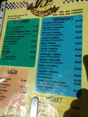 Menu 3 at ViP Burger in Ercolano