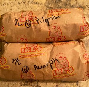 labeled sandwiches #Veganuary at Ike's - University Ave in San Diego