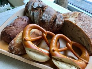 You'll be surprised with the size of the breads and amazing  genuine German taste!
They bake with only plants based ingredients and also No-sugar, No-oil. 
taste amazing!!!!!!!! at Hitotowa in Kisarazu