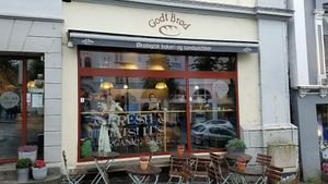 outside at Godt Brød Fløyen in Bergen