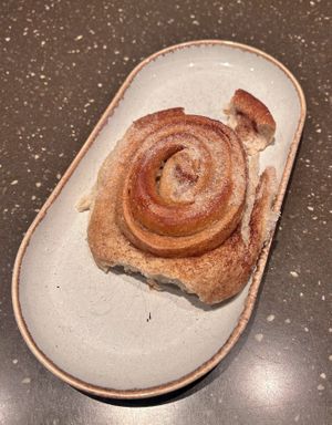 Cinnamon bun  at Godt Brød Fløyen in Bergen