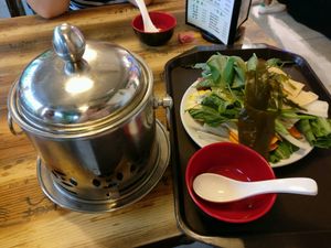 individual hot pot at Veganheart Vegan in Chengdu