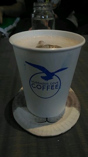 misty mint (tea with chocolate and soy milk)  at Hubbards Cove Coffee in Hubbards