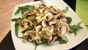 Raw mushrooms (eaten on Dec 5, 2017) at Piperita in Casalnuovo Di Napoli