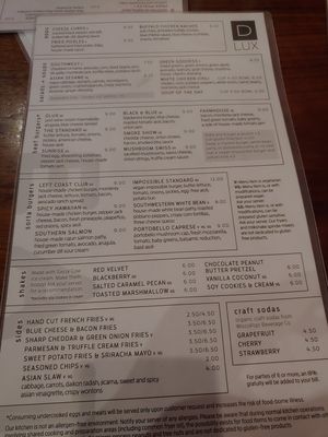 Menu 2 at DLUX in Madison