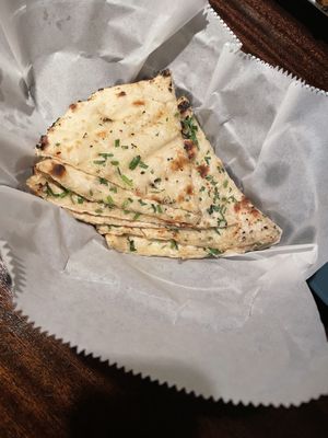 Garlic naan (vegan!!) - they use margarine   at Viceroy in Durham