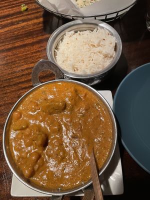 Pumpkin curry with added chickpeas   at Viceroy in Durham