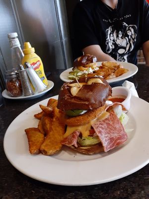 Vegan sandwiches and potato wedges! at CyBelle's Front Room in San Francisco