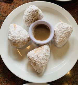 Beignets with caramel sauce  at CyBelle's Front Room in San Francisco