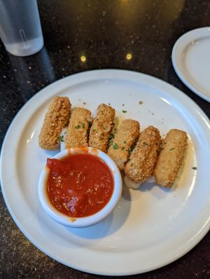 Vegan mozzarella sticks, nice and warm, and most importantly, very tasty! at CyBelle's Front Room in San Francisco