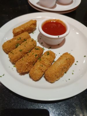 Vegan mozzarella sticks at CyBelle's Front Room in San Francisco