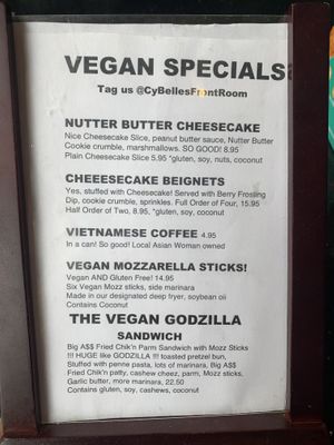 Specials   at CyBelle's Front Room in San Francisco