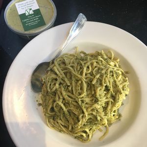 Pesto linguini so good! at CyBelle's Front Room in San Francisco