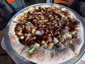 Vegan BBQ Chicken Pizza  at CyBelle's Front Room in San Francisco