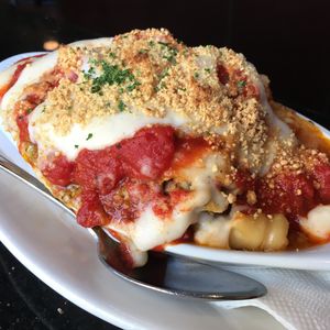Vegan lasagne with housemade cheeze  at CyBelle's Front Room in San Francisco