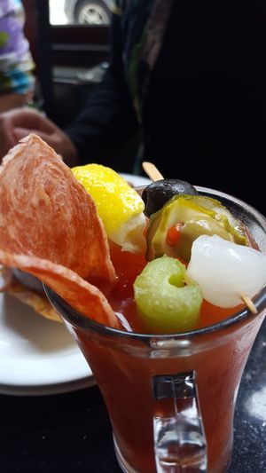 Vegan bloody mary complete with bacon at CyBelle's Front Room in San Francisco