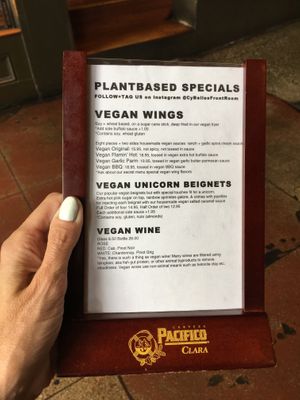 Vegan Specials! at CyBelle's Front Room in San Francisco