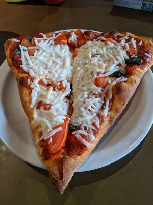 Vegan margherita Monster slice at CyBelle's Front Room in San Francisco