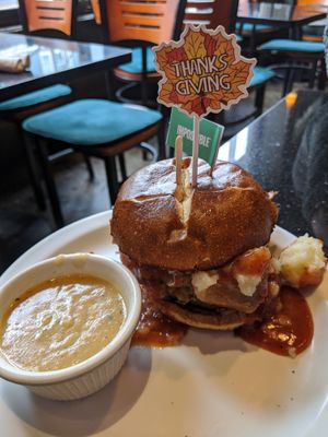 vegan thanksgiving burger at CyBelle's Front Room in San Francisco