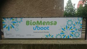 Schild  at Mensa U-Boot in Dresden