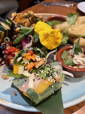 Mix of starters  at Golden Temple in Amsterdam
