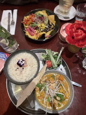 Nachos and East Asian curry   at Golden Temple in Amsterdam