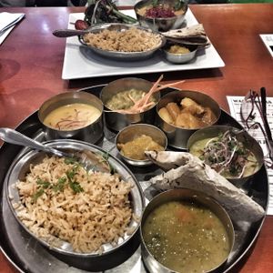 Good food but really small portions. These dishes are tiny.  at Golden Temple in Amsterdam