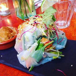 RICE PAPER ROLLS.... yummy!  at Golden Temple in Amsterdam