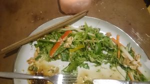 Tempeh, peanut & vegetable salad at Golden Temple in Amsterdam