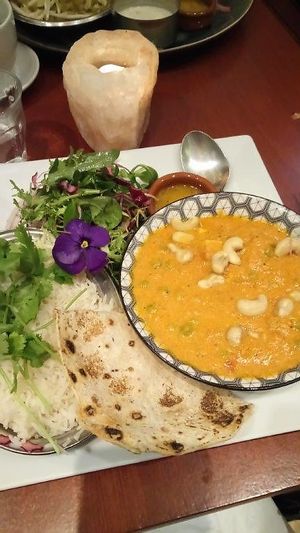 Dish of the day (Tikka Masala) at Golden Temple in Amsterdam