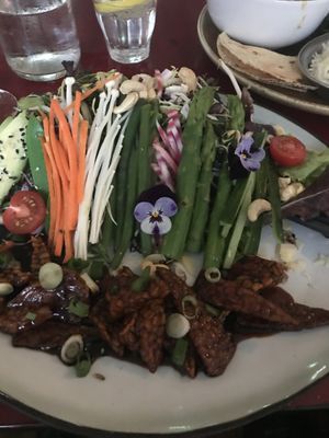 The tempeh and peanut salad  at Golden Temple in Amsterdam
