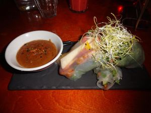 Spring rolls at Golden Temple in Amsterdam