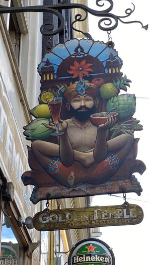 Welcome sign at Golden Temple in Amsterdam